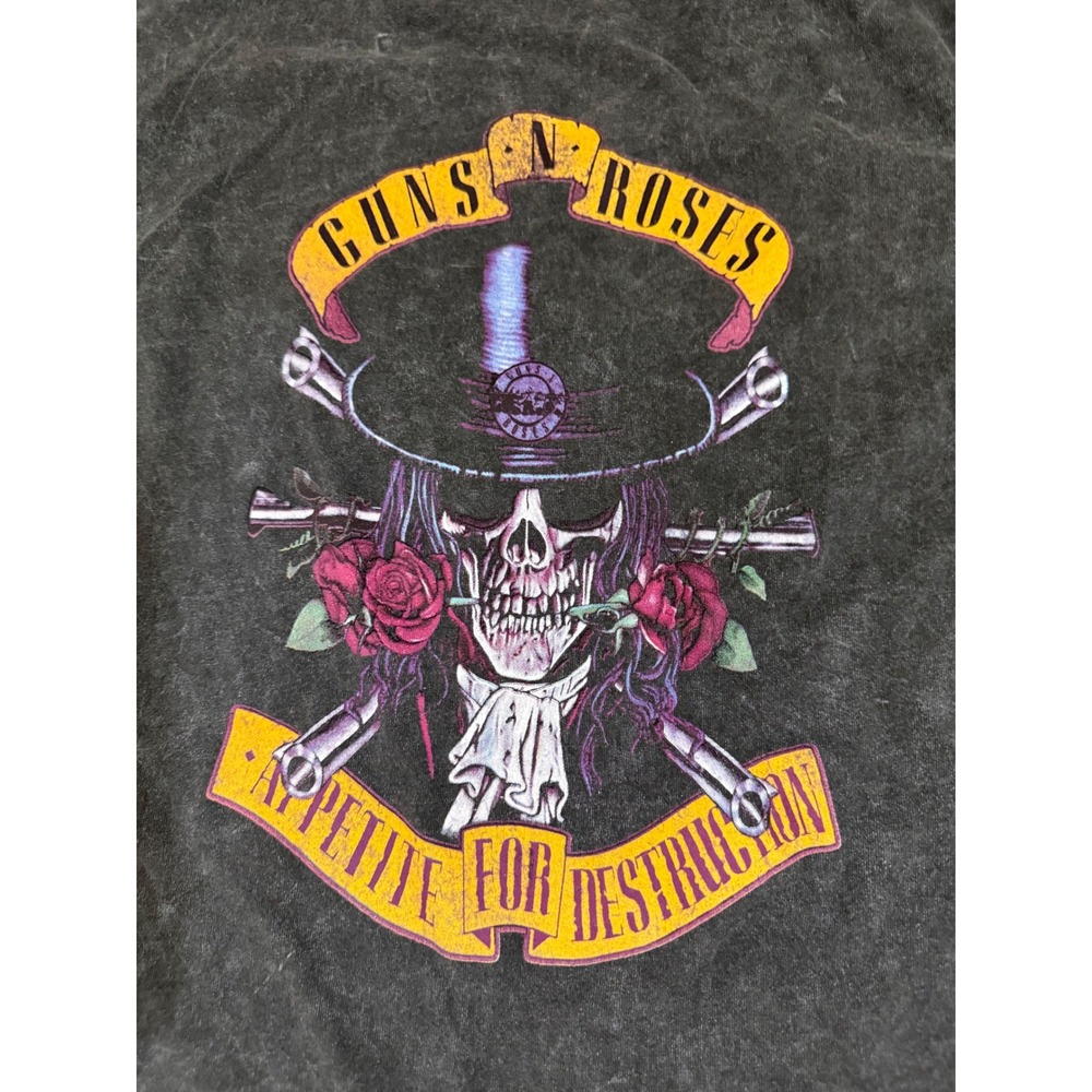 Guns N Roses Appetite for Destruction Acid Wash Graphic Tee Charcoal Grey Medium